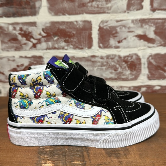 Vans Kids Dragon Print Strap Shoes Sz 10.5 - Picture 3 of 13